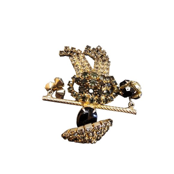 Vintage Rhinestone Water Carrier Brooch (A2103) - Picture 3 of 5